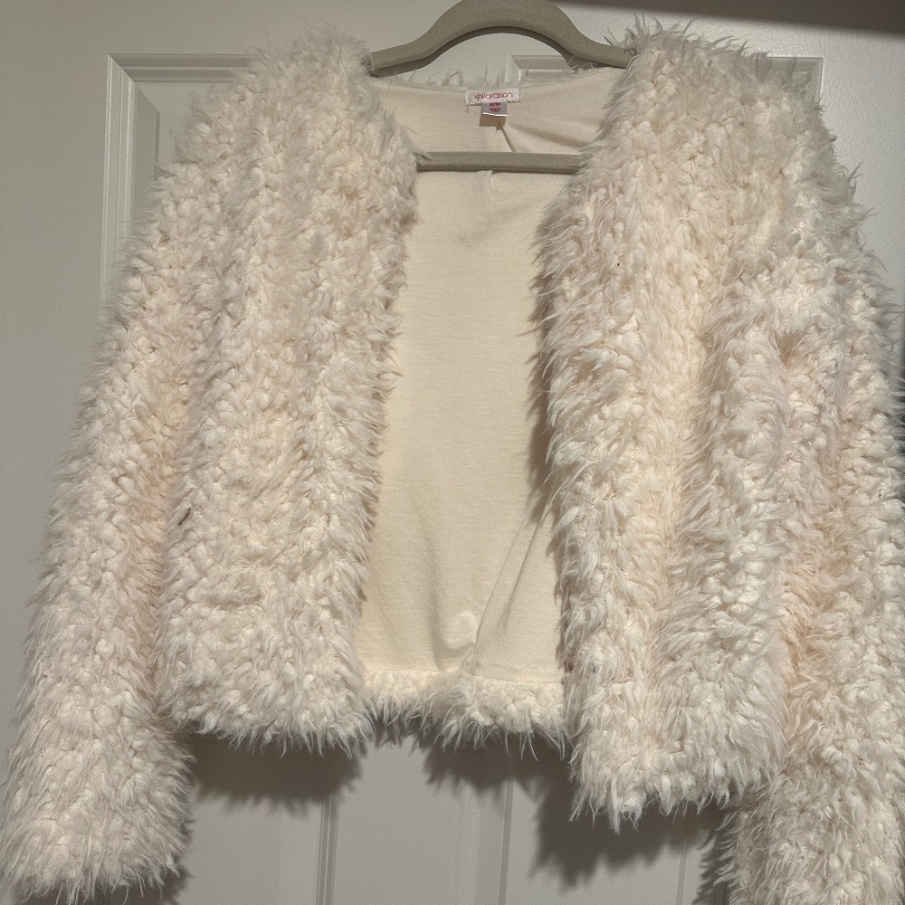 White fur jacket
